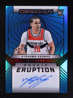 Kyshawn George 2024-25 Panini Obsidian Rookie Eruption Autographs Electric Etch Blue Flood #12 RC #13/30 at PristineAuction.com
