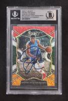 Giannis Antetokounmpo Signed 2020-21 Select Prizms Red White Orange Shimmer #54 (BGS) at PristineAuction.com