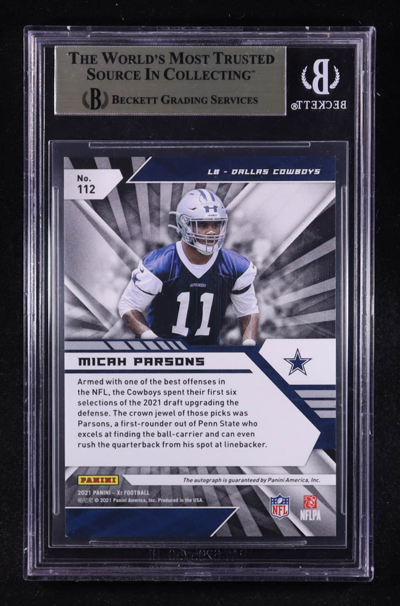 Micah Parsons 2021 Panini XR Autographs Orange #112 RC #31/49 (BGS 9.5) at PristineAuction.com Micah Parsons 2021 Panini XR Autographs Orange #112 RC #31/49 (BGS 9.5) at PristineAuction.com