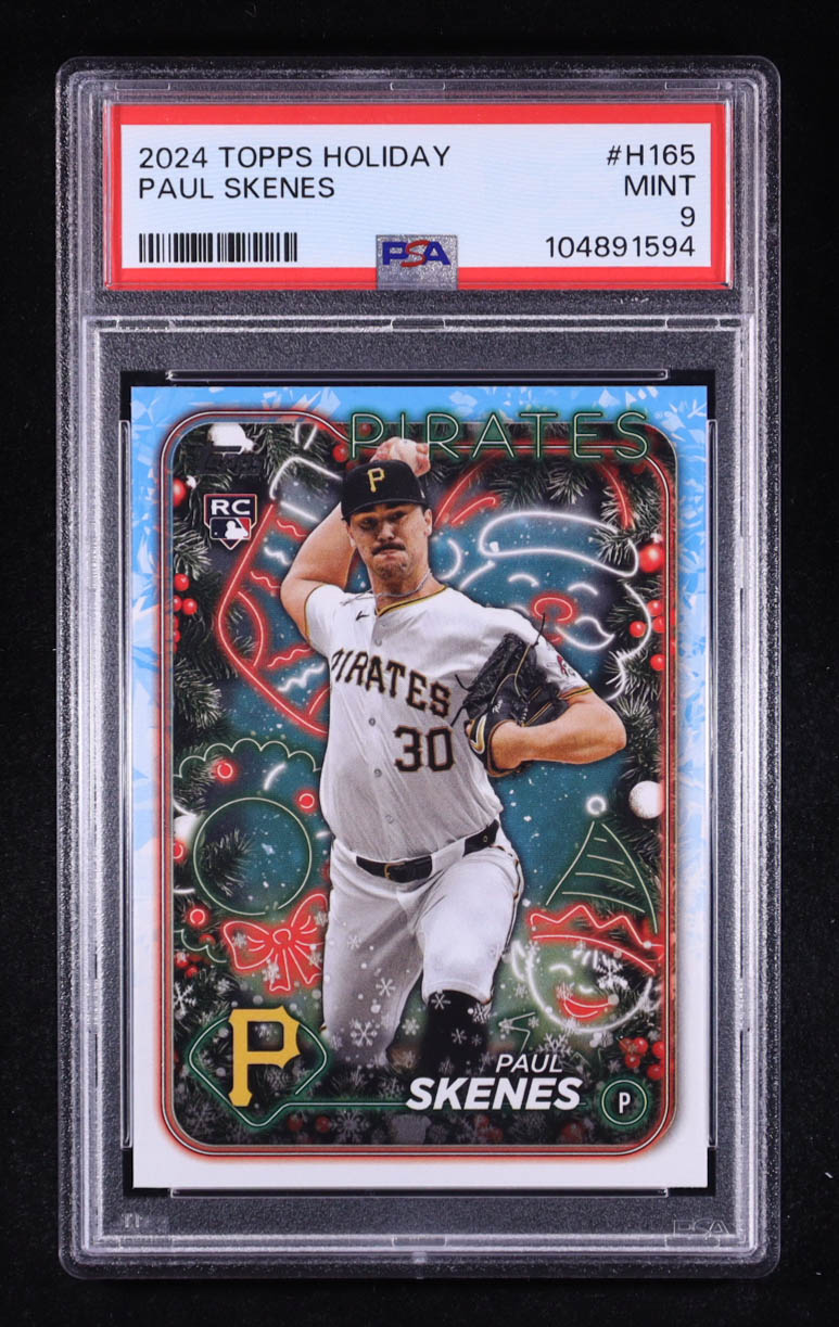 Paul Skenes 2024 Topps Holiday #H165 RC (PSA 9) at PristineAuction.com Paul Skenes 2024 Topps Holiday #H165 RC (PSA 9) at PristineAuction.com