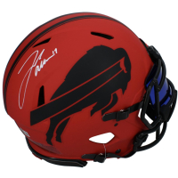 Josh Allen Signed Bills Full-Size Authentic On-Field Rave Alternate Speed Helmet with Custom Visor (Beckett) at PristineAuction.com