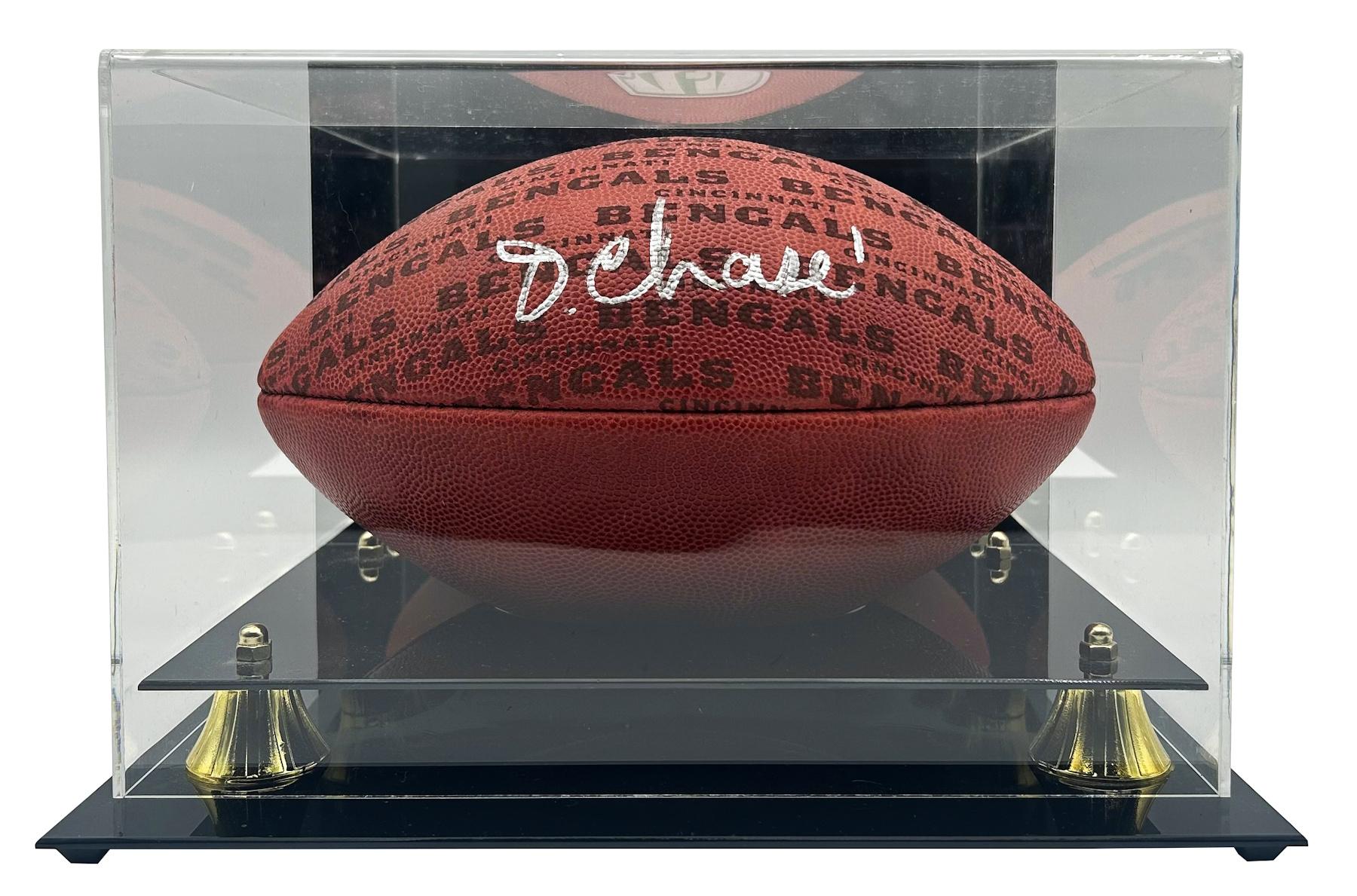 Ja'Marr Chase Signed Official NFL "The Duke" Bengals Team Showcase Football with Display Case (Beckett) at PristineAuction.com Ja'Marr Chase Signed Official NFL "The Duke" Bengals Team Showcase Football with Display Case (Beckett) at PristineAuction.com