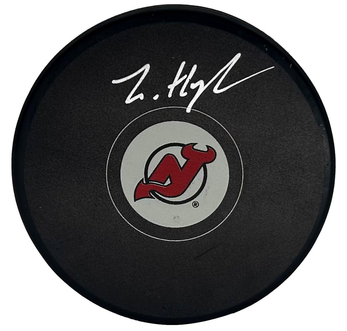 Luke Hughes Signed Devils Logo Puck (Fanatics) at PristineAuction.com Luke Hughes Signed Devils Logo Puck (Fanatics) at PristineAuction.com