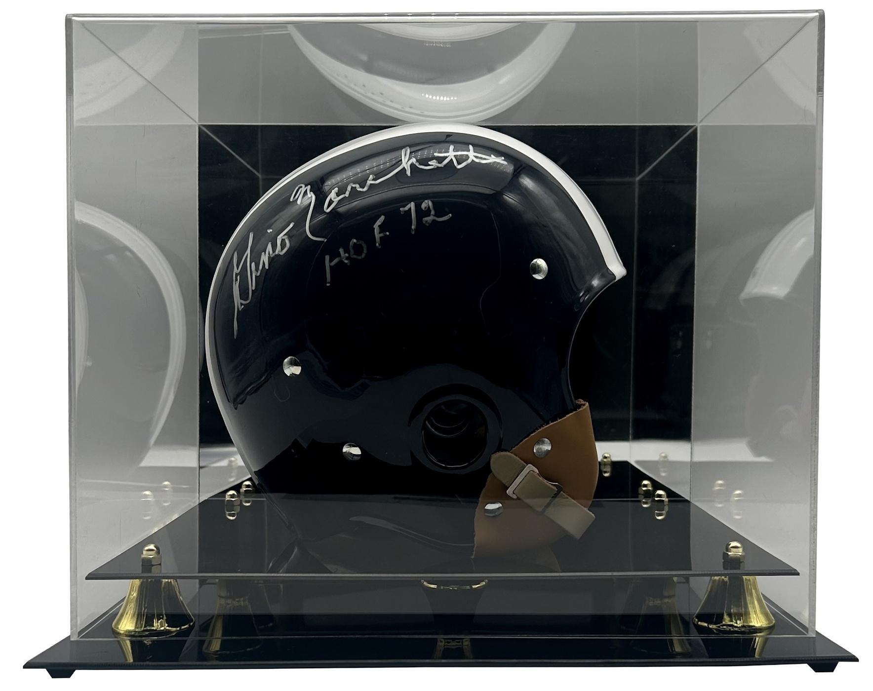 Gino Marchetti Signed Colts Full-Size Suspension Helmet Inscribed "HOF 72" with Display Case (PSA) at PristineAuction.com Gino Marchetti Signed Colts Full-Size Suspension Helmet Inscribed "HOF 72" with Display Case (PSA) at PristineAuction.com