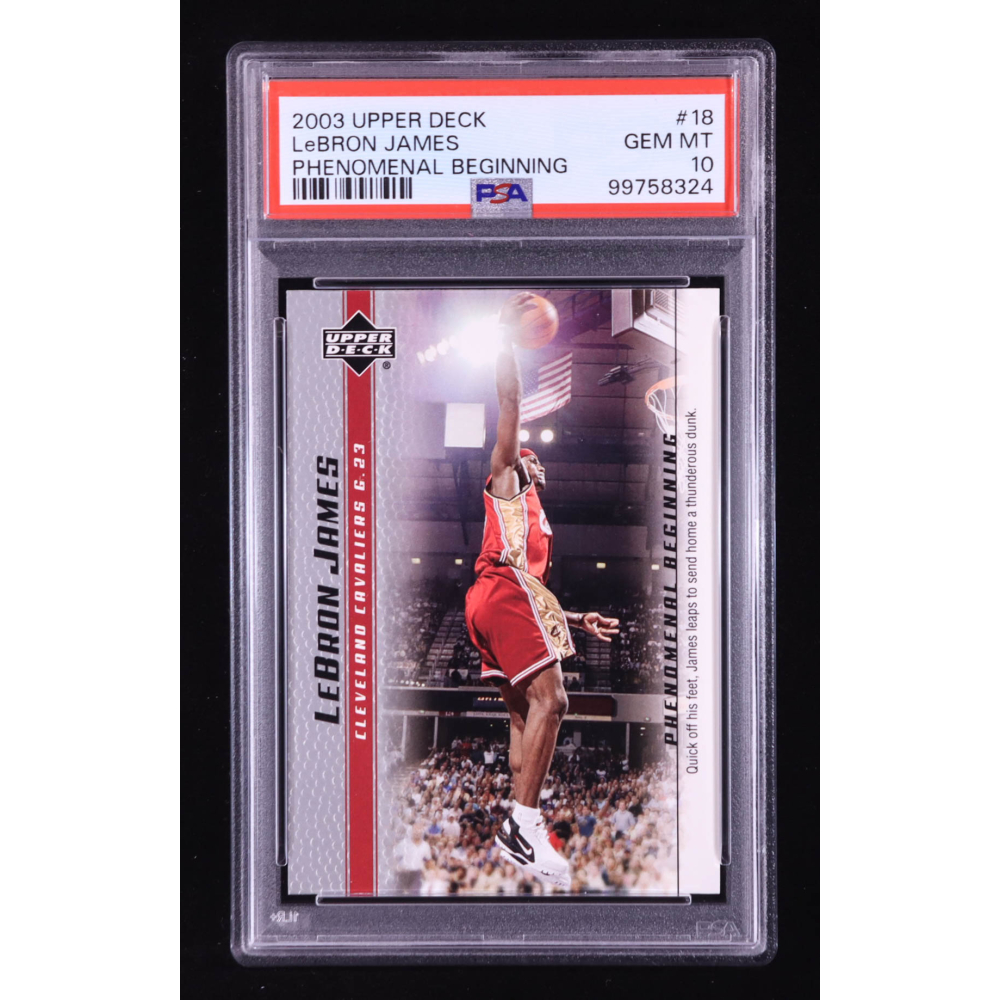 Lebron James 2004 Upper Deck Phenomenal Beginnings #18 RC (PSA 10) at PristineAuction.com