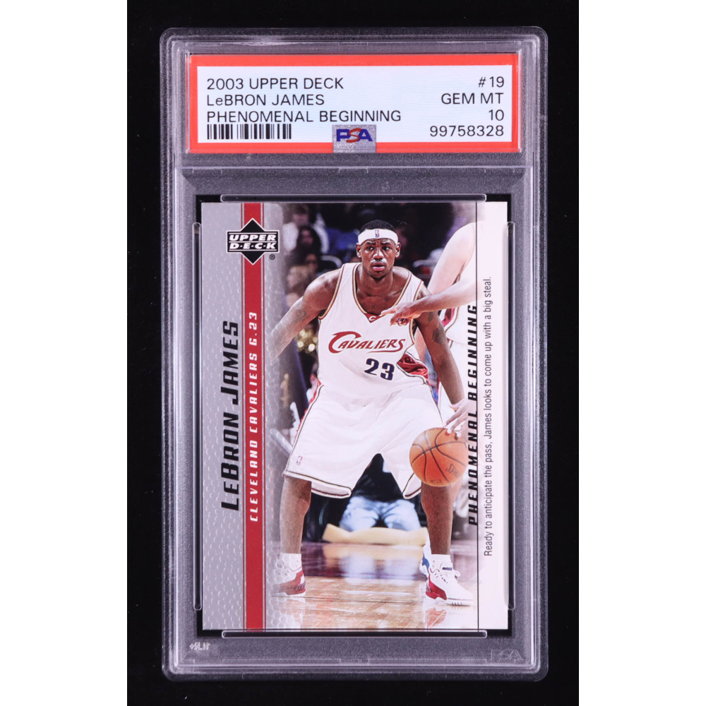 Lebron James 2004 Upper Deck Phenomenal Beginnings #19 RC (PSA 10) at PristineAuction.com