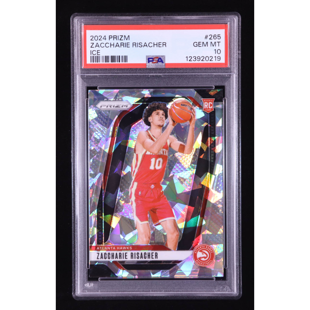 Zaccharie Risacher 2024-25 Panini Prizm Prizms Ice #265 RC (PSA 10) at PristineAuction.com
