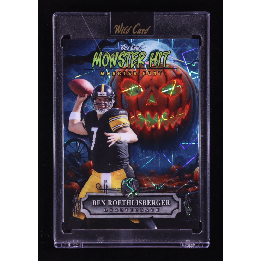 Ben Roethlisberger 2025 Wild Card Haunted Hits Monster Hunt Blue Lazer #MHPPBR #1/1 at PristineAuction.com