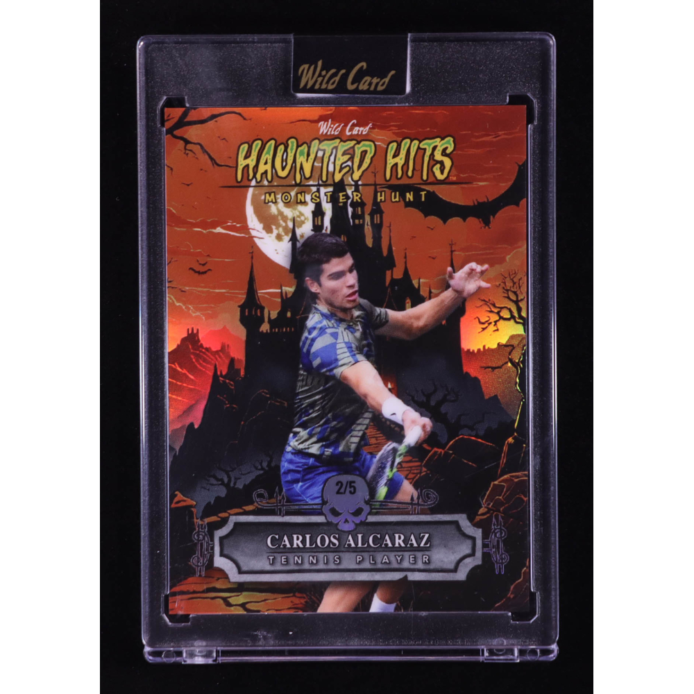 Carlos Alcaraz 2025 Wild Card Haunted Hits Monster Hunt Orange #HHCCCA #2/5 at PristineAuction.com