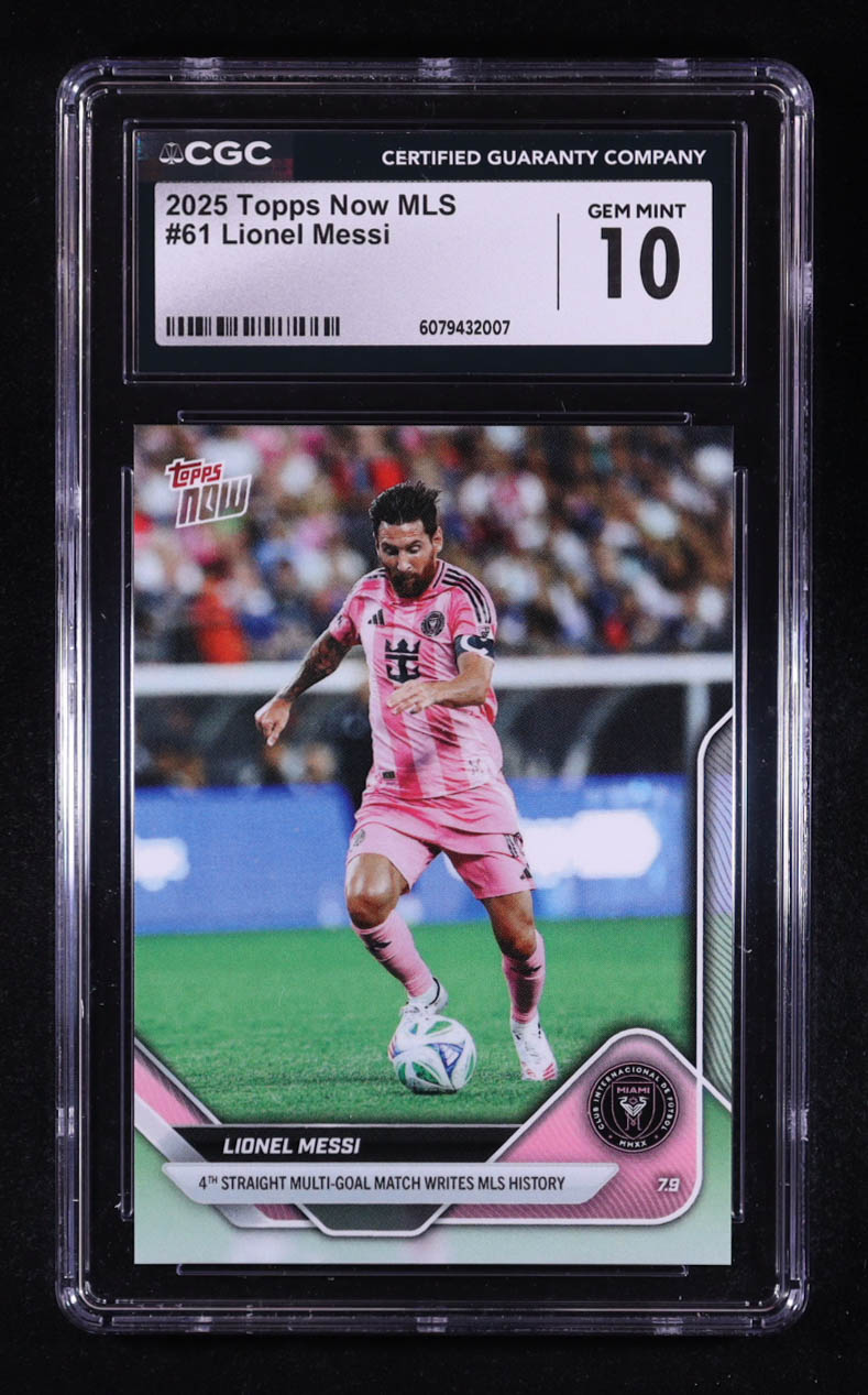 Lionel Messi 2025 Topps Now MLS #61 (CGC 10) at PristineAuction.com Lionel Messi 2025 Topps Now MLS #61 (CGC 10) at PristineAuction.com