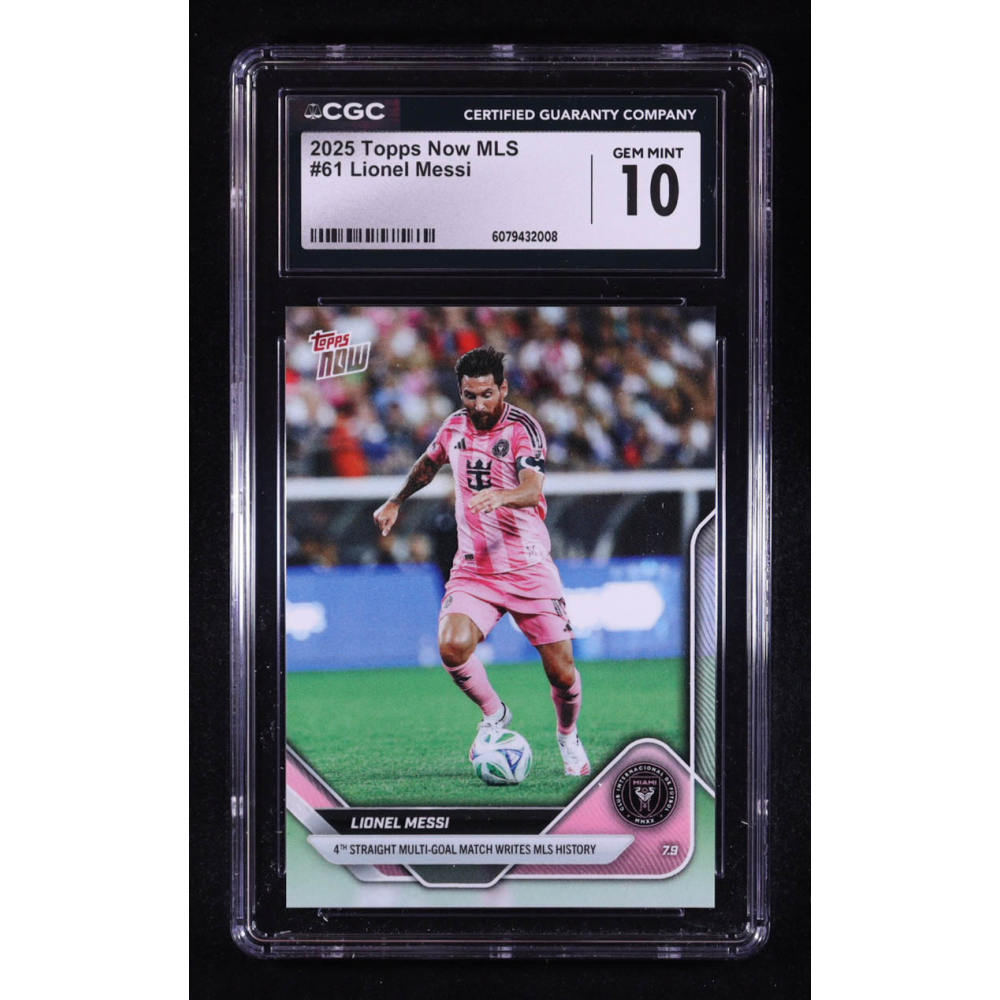 Lionel Messi 2025 Topps Now MLS #61 (CGC 10) at PristineAuction.com