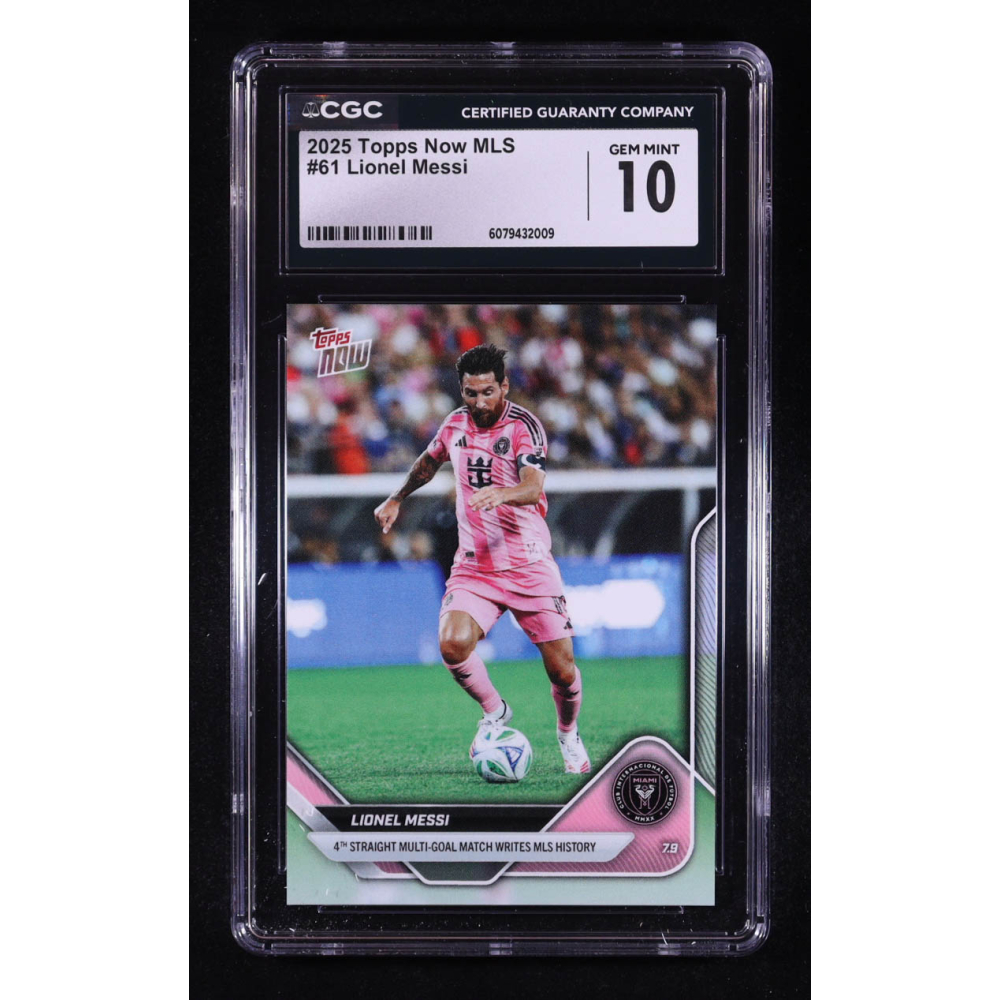 Lionel Messi 2025 Topps Now MLS #61 (CGC 10) at PristineAuction.com