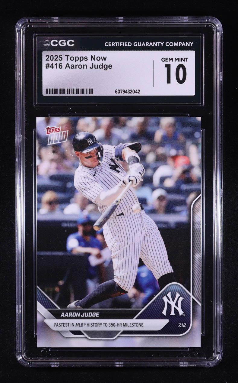 Aaron Judge 2025 Topps Now #416 (CGC 10) at PristineAuction.com Aaron Judge 2025 Topps Now #416 (CGC 10) at PristineAuction.com