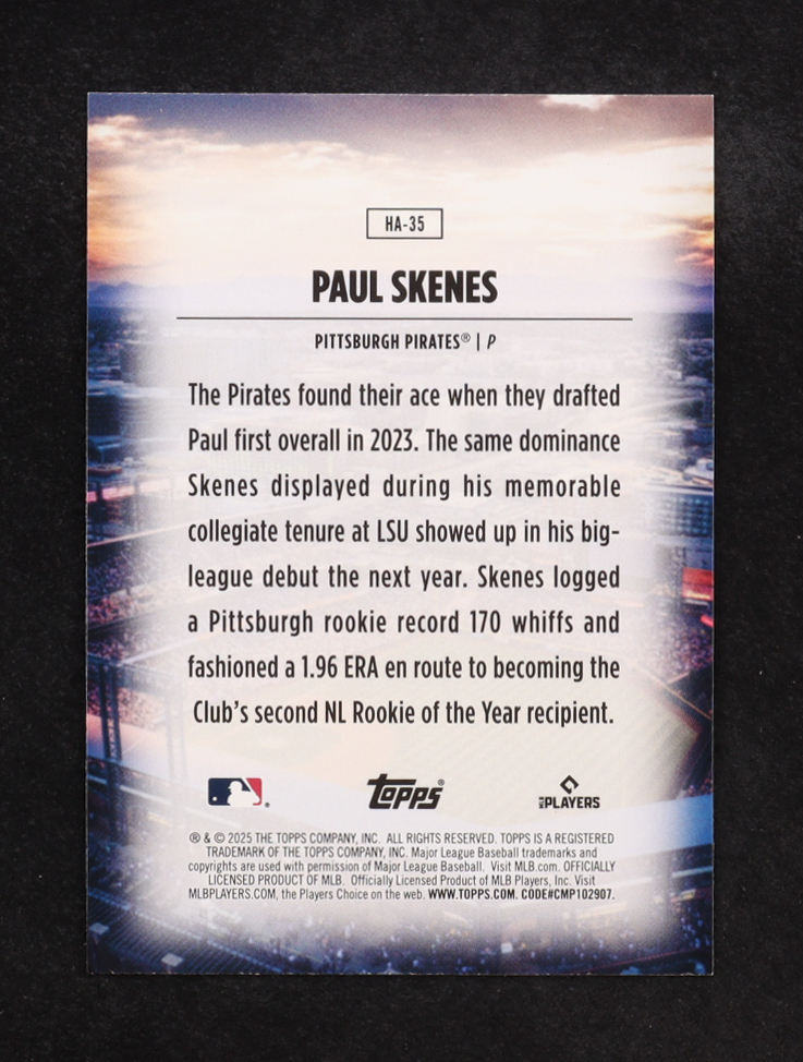 Paul Skenes 2025 Topps Home Field Advantage #HA35 at PristineAuction.com Paul Skenes 2025 Topps Home Field Advantage #HA35 at PristineAuction.com