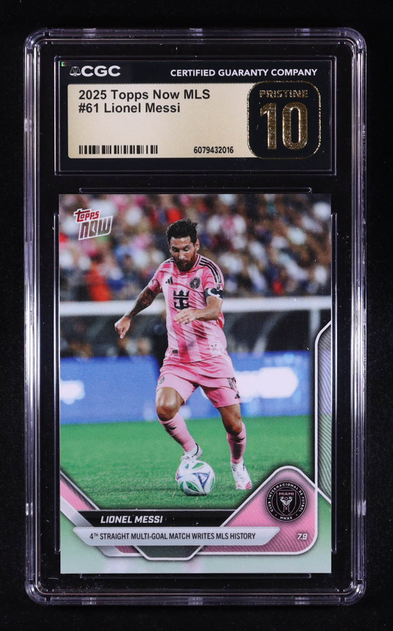 Lionel Messi 2025 Topps Now MLS #61 (CGC 10 | Pristine Black Label) at PristineAuction.com Lionel Messi 2025 Topps Now MLS #61 (CGC 10 | Pristine Black Label) at PristineAuction.com