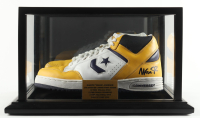 Magic Johnson Signed Converse Weapon Basketball Shoe with Display Case & Stat Plaque (Beckett) at PristineAuction.com