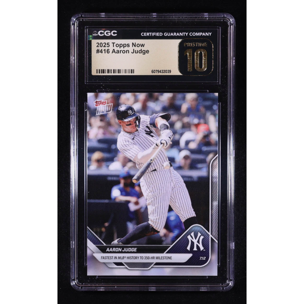 Aaron Judge 2025 Topps Now #416 (CGC 10 | Pristine Black Label) at PristineAuction.com