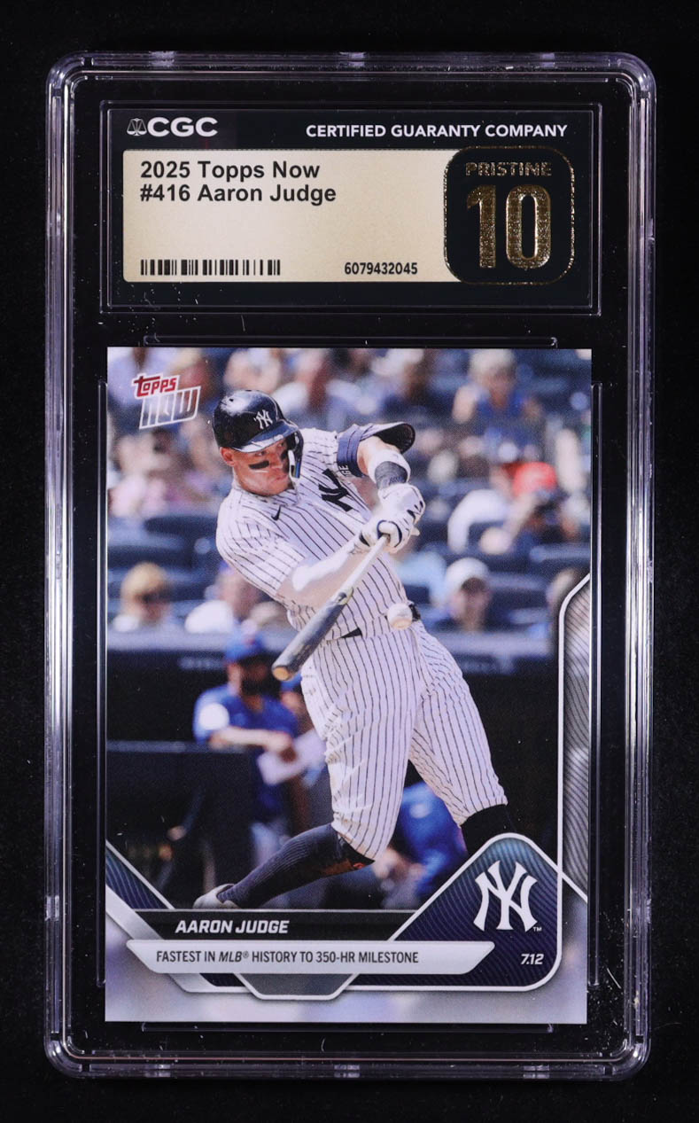 Aaron Judge 2025 Topps Now #416 (CGC 10 | Pristine Black Label) at PristineAuction.com Aaron Judge 2025 Topps Now #416 (CGC 10 | Pristine Black Label) at PristineAuction.com