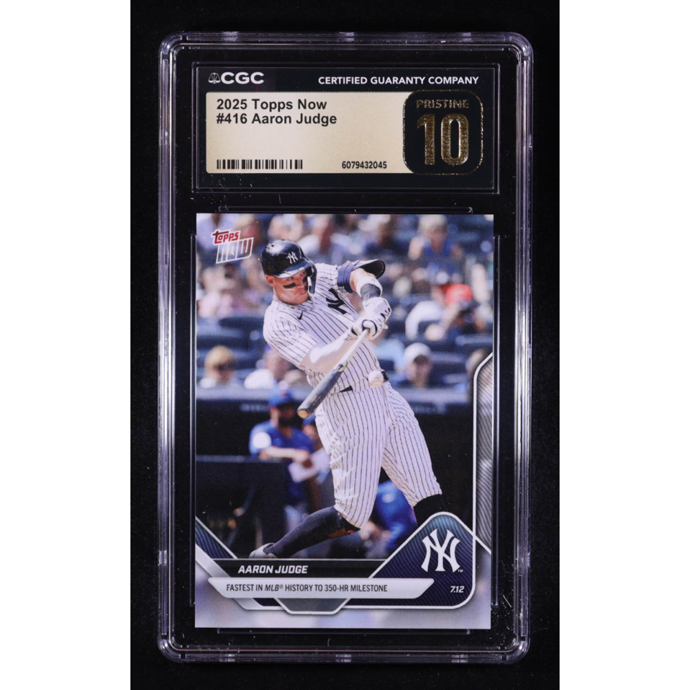 Aaron Judge 2025 Topps Now #416 (CGC 10 | Pristine Black Label) at PristineAuction.com