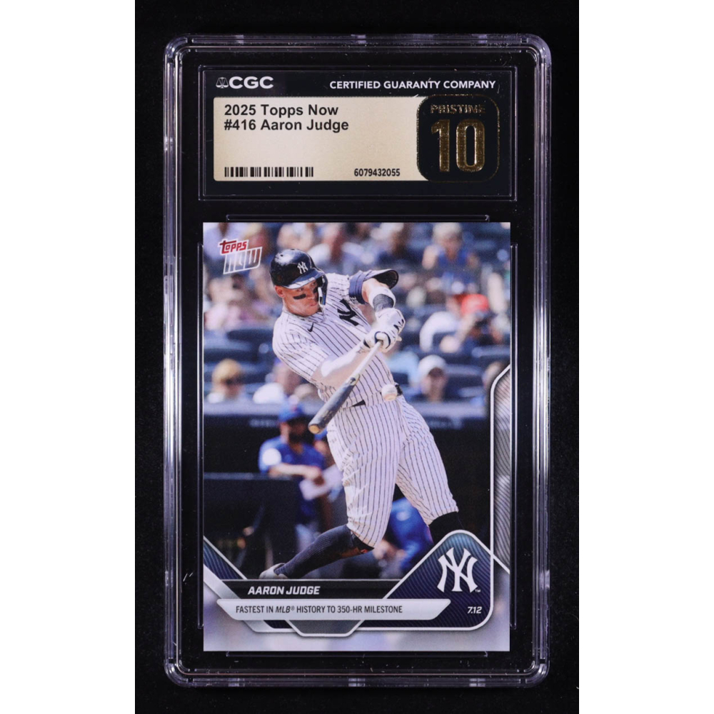 Aaron Judge 2025 Topps Now #416 (CGC 10 | Pristine Black Label) at PristineAuction.com