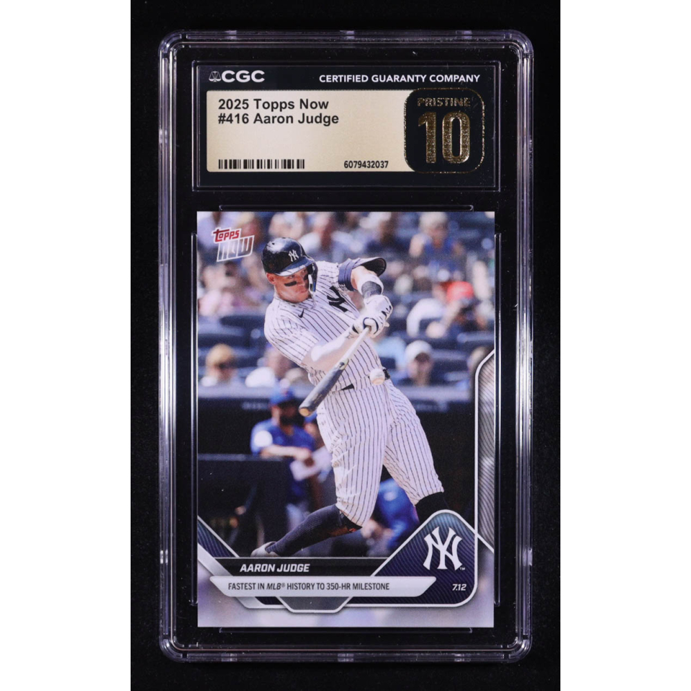 Aaron Judge 2025 Topps Now #416 (CGC 10 | Pristine Black Label) at PristineAuction.com
