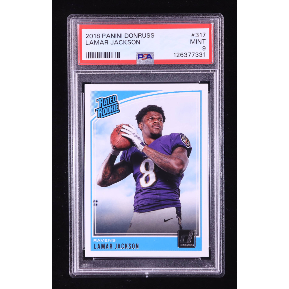 Lamar Jackson 2018 Donruss #317 RR RC (PSA 9) at PristineAuction.com