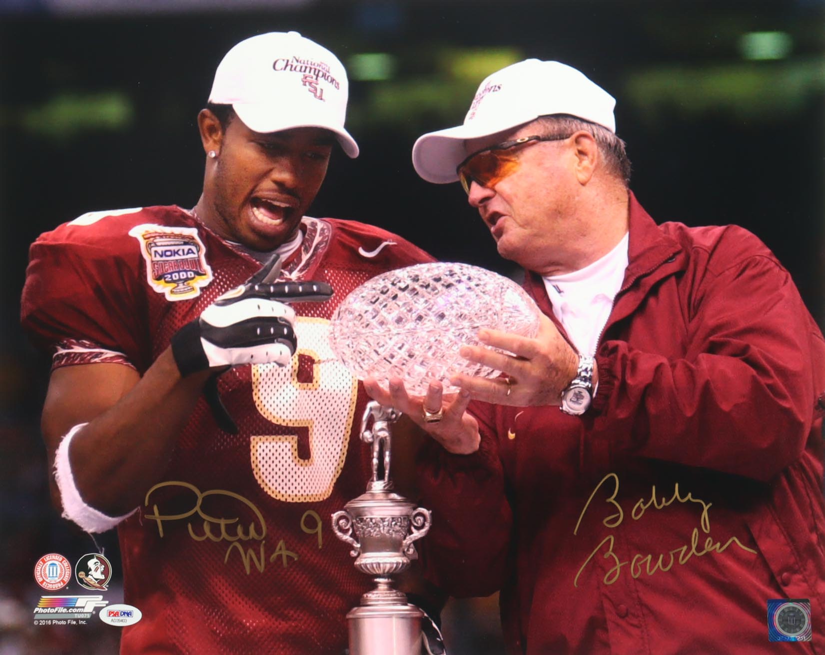 Bobby Bowden & Peter Warrick Signed Florida State Seminoles 16x20 Photo (PSA) at PristineAuction.com Bobby Bowden & Peter Warrick Signed Florida State Seminoles 16x20 Photo (PSA) at PristineAuction.com