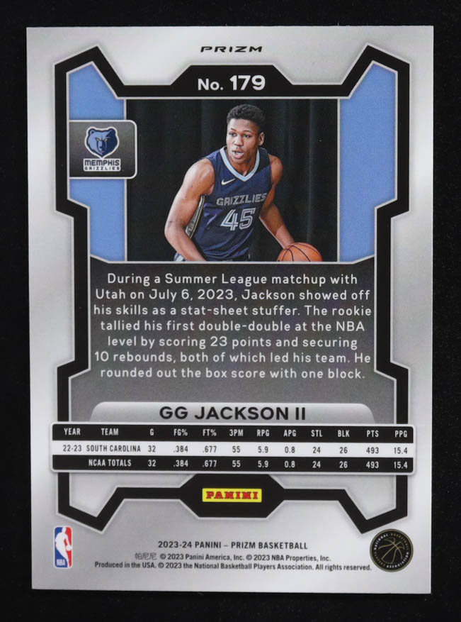 GG Jackson II 2023-24 Panini Prizm Prizms Pink Ice #179 RC at PristineAuction.com GG Jackson II 2023-24 Panini Prizm Prizms Pink Ice #179 RC at PristineAuction.com