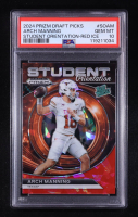 Arch Manning 2024 Panini Prizm Draft Picks Student Orientation Red Ice #23 RC (PSA 10) at PristineAuction.com