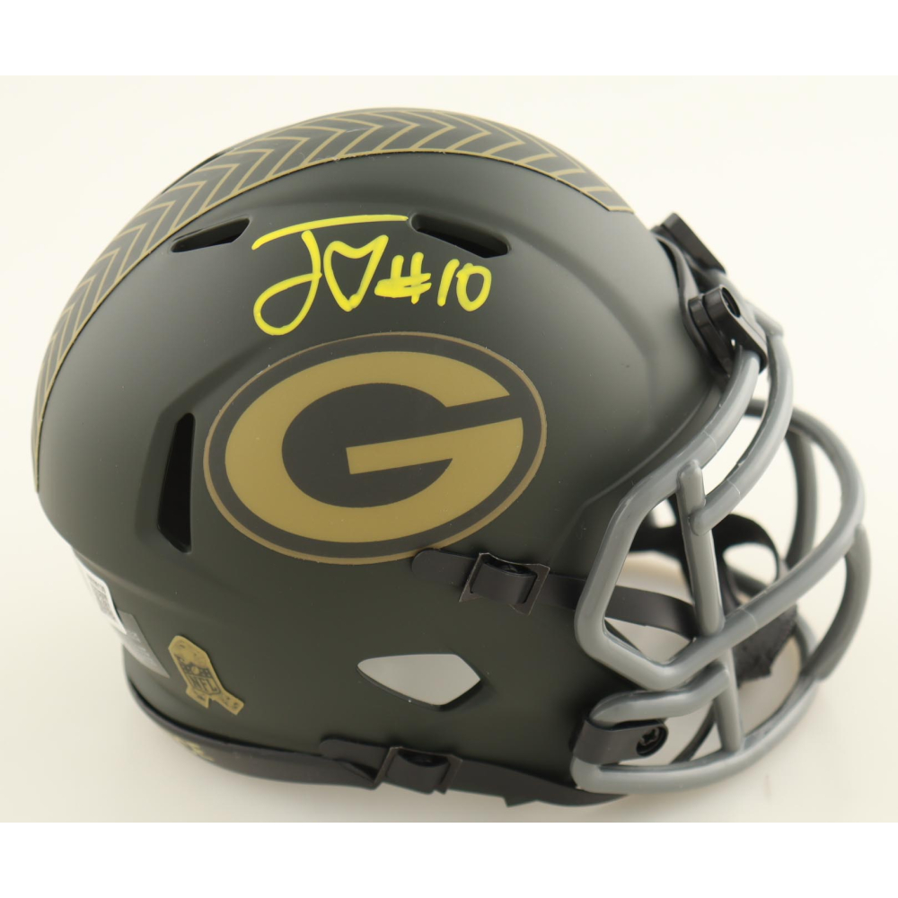 Jordan Love Signed Packers Salute To Service Alternate Speed Mini Helmet (Beckett) at PristineAuction.com