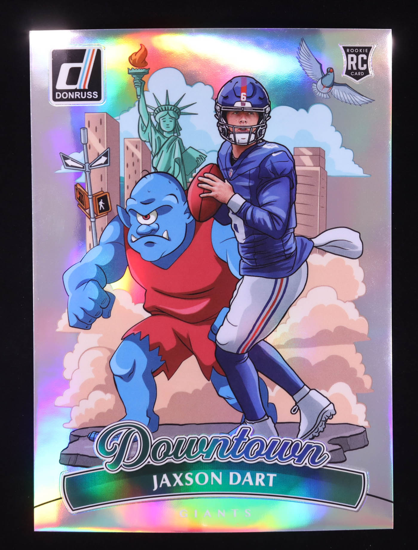 Jaxson Dart 2025 Donruss Downtown Oversize #9 RC at PristineAuction.com Jaxson Dart 2025 Donruss Downtown Oversize #9 RC at PristineAuction.com