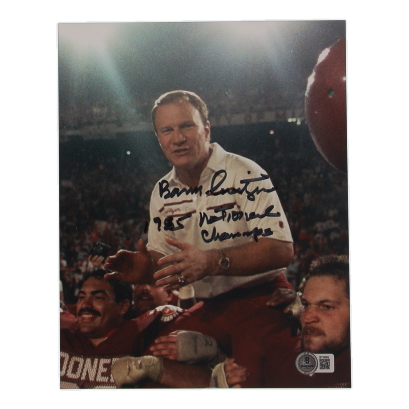 Barry Switzer Signed Ohio State Buckeyes 8x10 Photo Inscribed "75, 85 National Champs" (Beckett) at PristineAuction.com Barry Switzer Signed Ohio State Buckeyes 8x10 Photo Inscribed "75, 85 National Champs" (Beckett) at PristineAuction.com