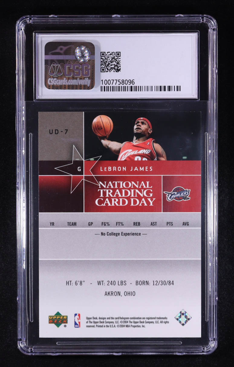 LeBron James 2004 National Trading Card Day #UD7 (CSG 8.5) at PristineAuction.com LeBron James 2004 National Trading Card Day #UD7 (CSG 8.5) at PristineAuction.com