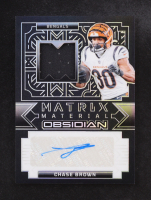 Chase Brown 2024 Panini Obsidian Matrix Material Autographs #15 #159/299 at PristineAuction.com