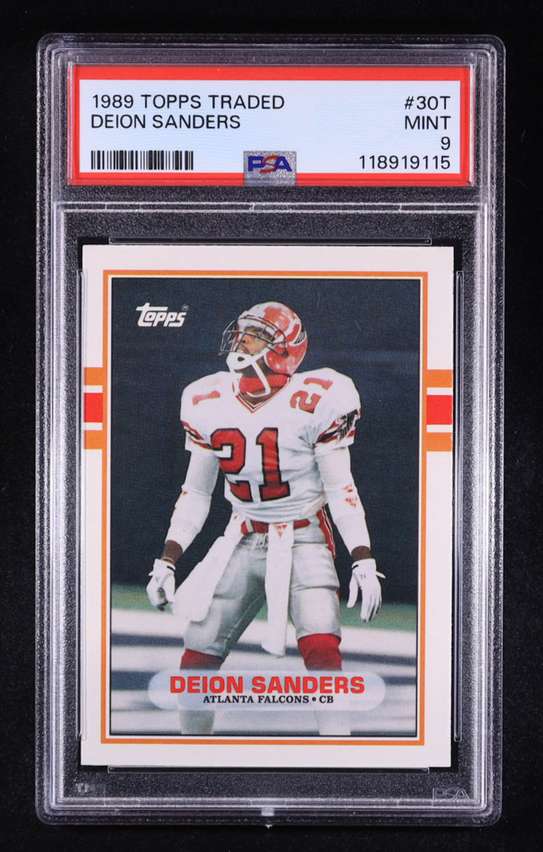 Deion Sanders 1989 Topps Traded #30T RC (PSA 9) at PristineAuction.com Deion Sanders 1989 Topps Traded #30T RC (PSA 9) at PristineAuction.com