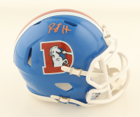 RJ Harvey Signed Broncos Speed Mini Helmet (JSA) at PristineAuction.com