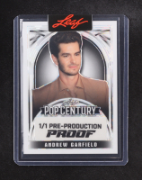 Andrew Garfield 2024 Leaf Metal Pop Century White Silver Pre-Production Proof #1/1 at PristineAuction.com