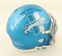 Barry Sanders Signed Lions Matte Blue Alternate Speed Mini Helmet (Schwartz) at PristineAuction.com