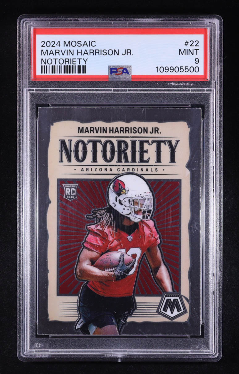 Marvin Harrison Jr. 2024 Panini Mosaic Notoriety #22 RC (PSA 9) at PristineAuction.com Marvin Harrison Jr. 2024 Panini Mosaic Notoriety #22 RC (PSA 9) at PristineAuction.com