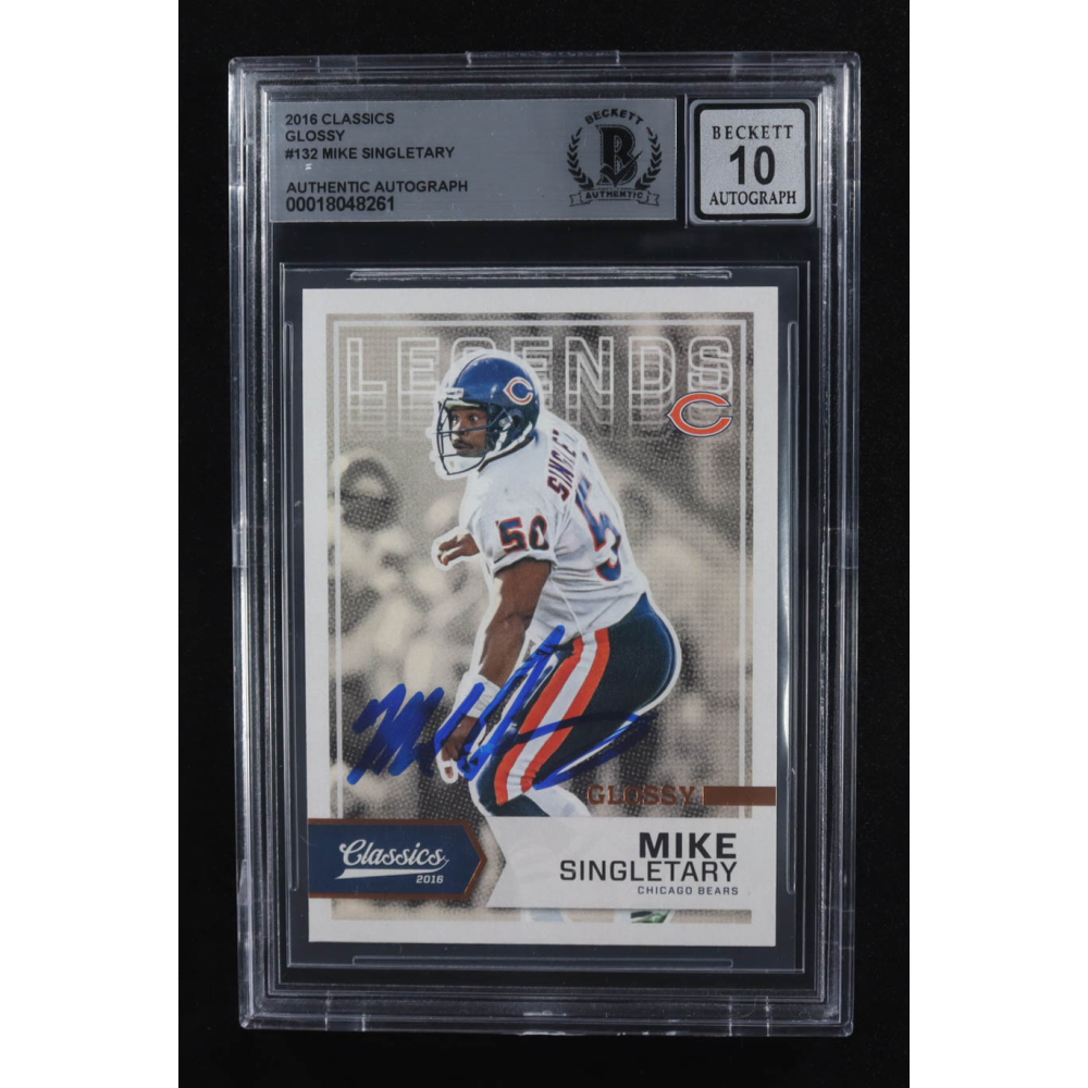 Mike Singletary Signed 2016 Panini Classics Glossy #132 (BGS | Autograph Graded BGS 10) at PristineAuction.com