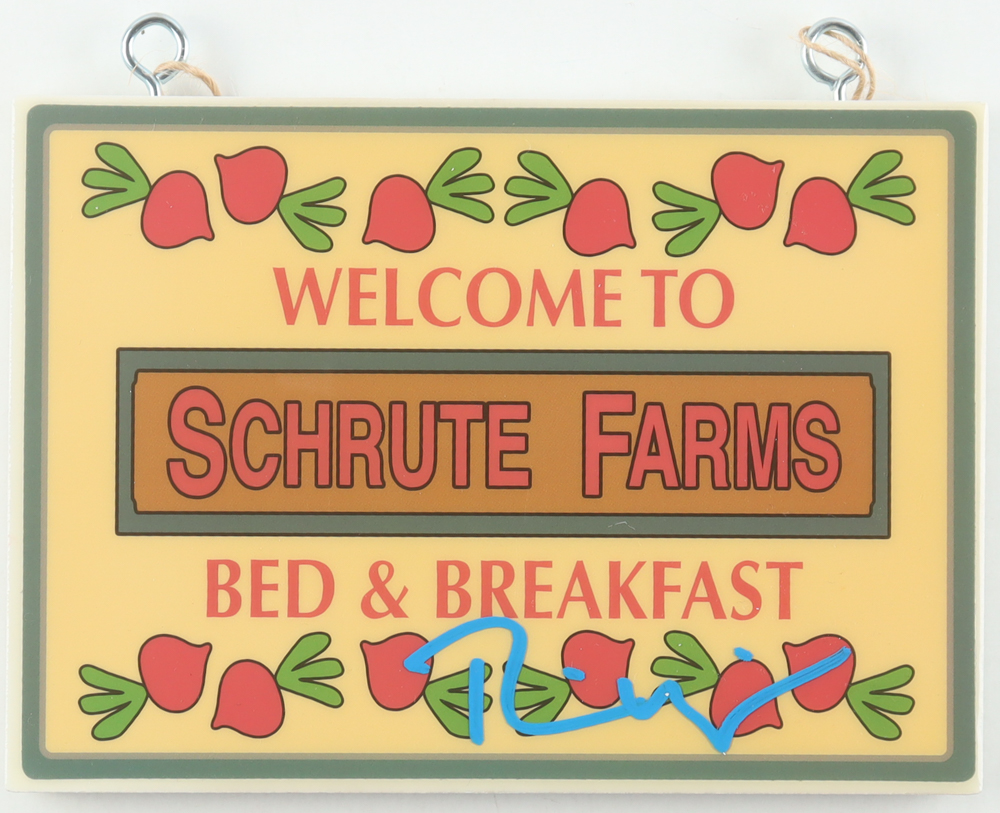 Rainn Wilson Signed "The Office" Schrute Farms Sign (Beckett) at PristineAuction.com Rainn Wilson Signed "The Office" Schrute Farms Sign (Beckett) at PristineAuction.com