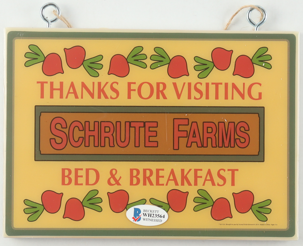 Rainn Wilson Signed "The Office" Schrute Farms Sign (Beckett) at PristineAuction.com Rainn Wilson Signed "The Office" Schrute Farms Sign (Beckett) at PristineAuction.com