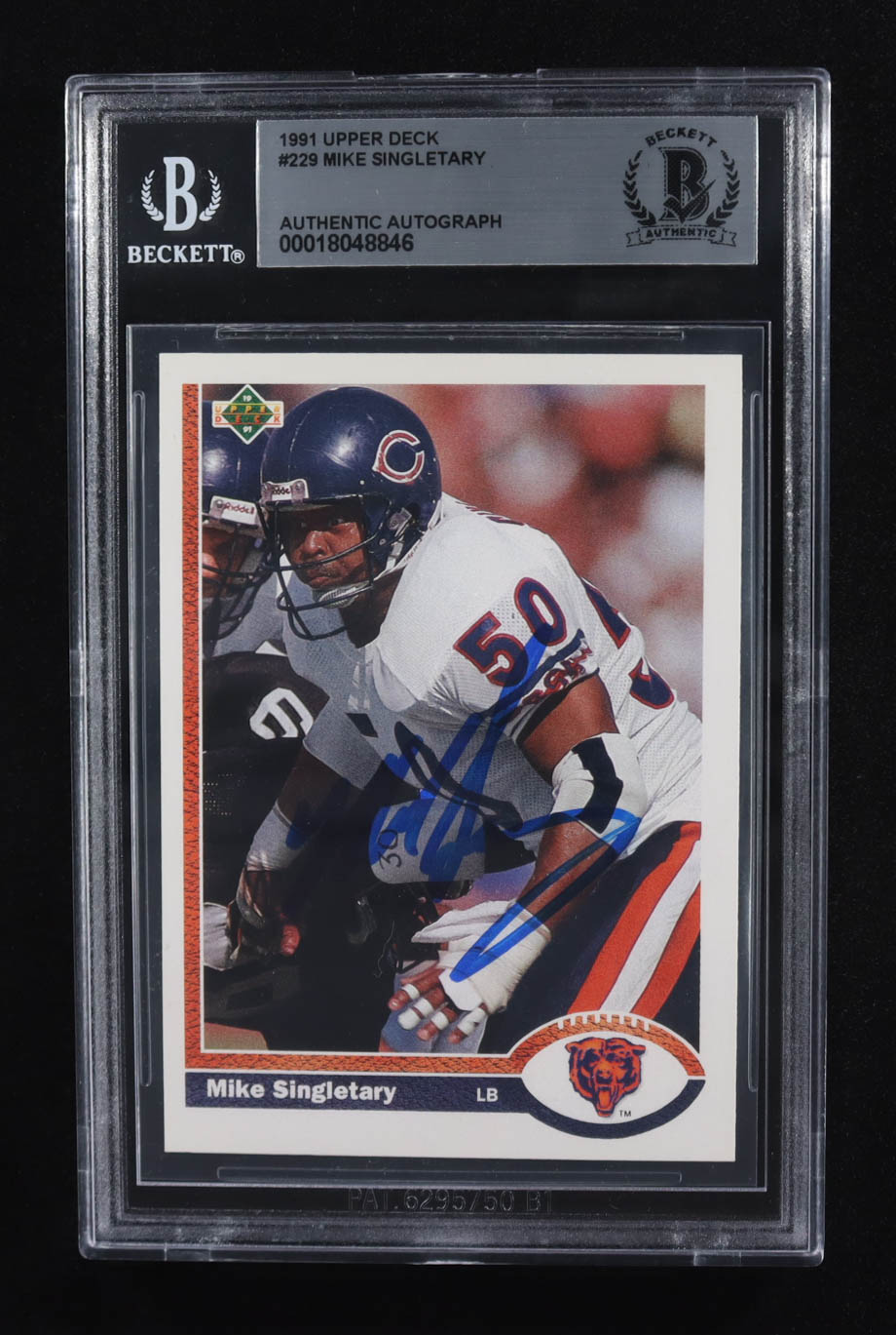 Mike Singletary Signed 1991 Upper Deck #229 (BGS) at PristineAuction.com Mike Singletary Signed 1991 Upper Deck #229 (BGS) at PristineAuction.com