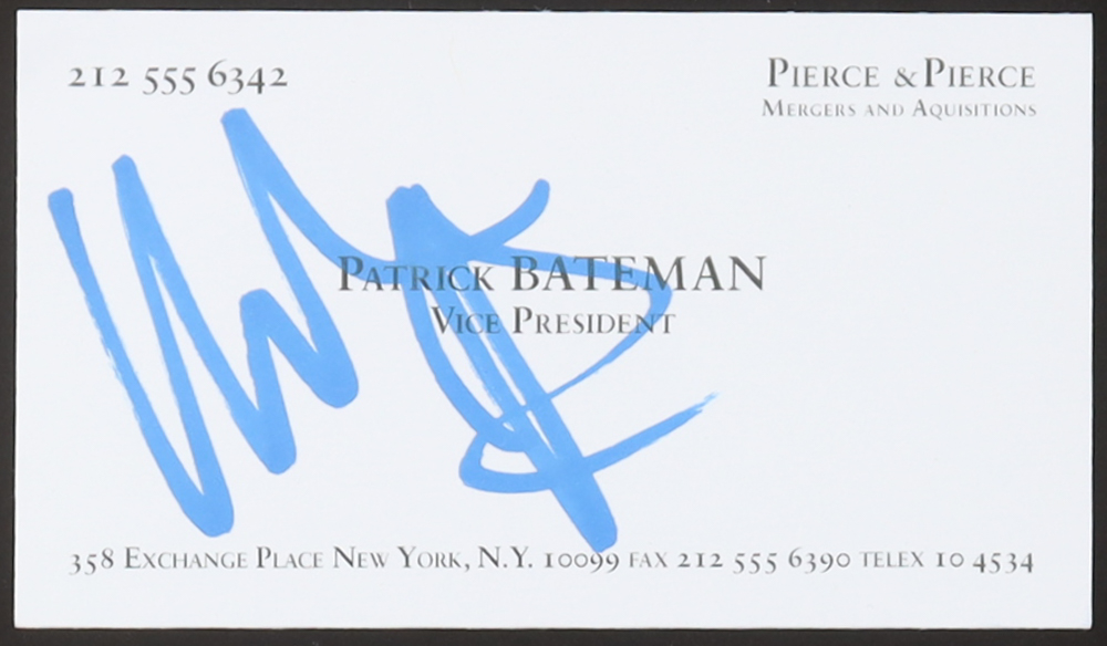 Christian Bale Signed "American Psycho" Business Card (PSA) at PristineAuction.com Christian Bale Signed "American Psycho" Business Card (PSA) at PristineAuction.com