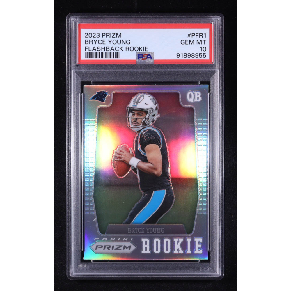 Bryce Young 2023 Panini Prizm Prizm Flashback Rookie Prizms Silver #1 RC (PSA 10) at PristineAuction.com