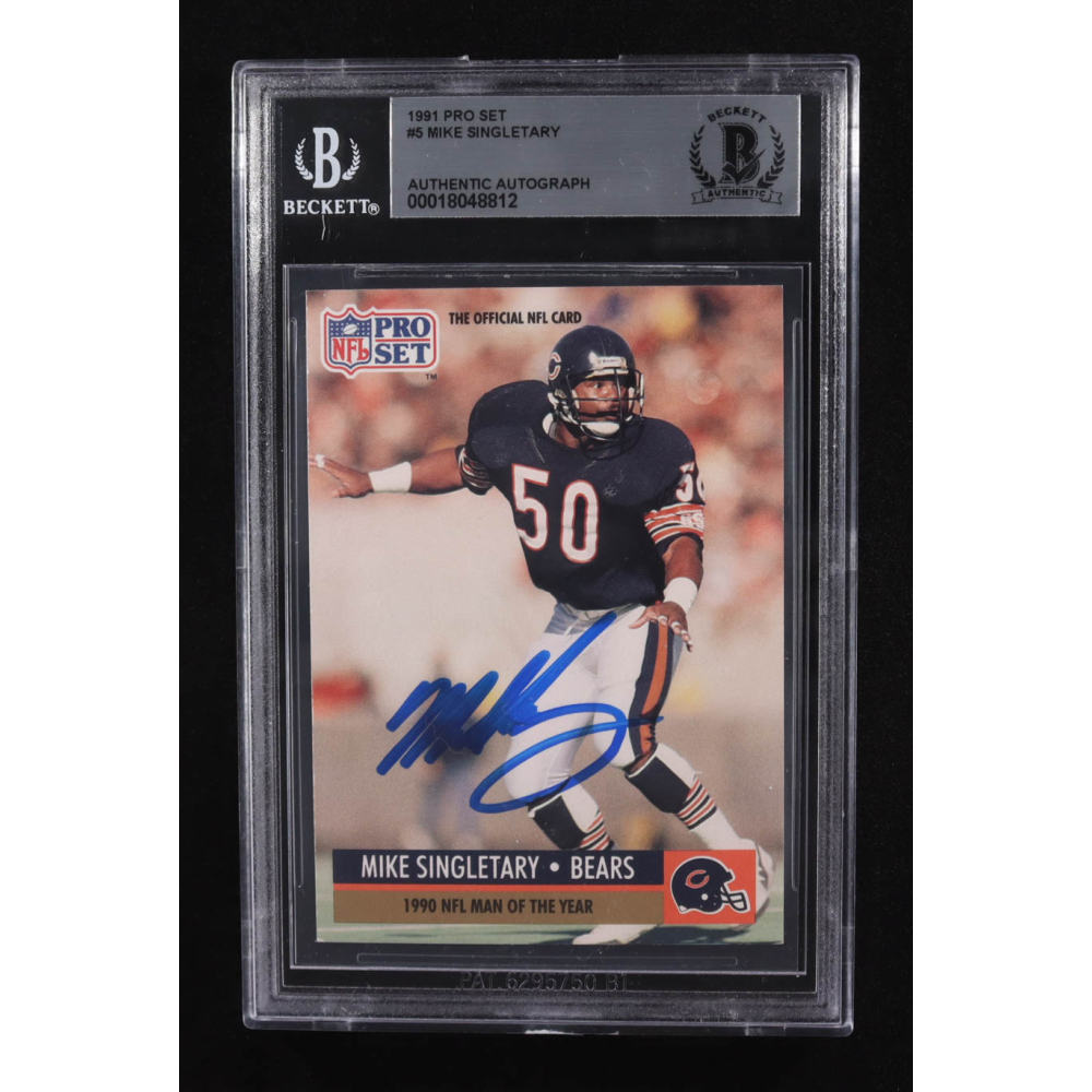Mike Singletary Signed 1991 NFL Pro Set #5 (BGS) at PristineAuction.com