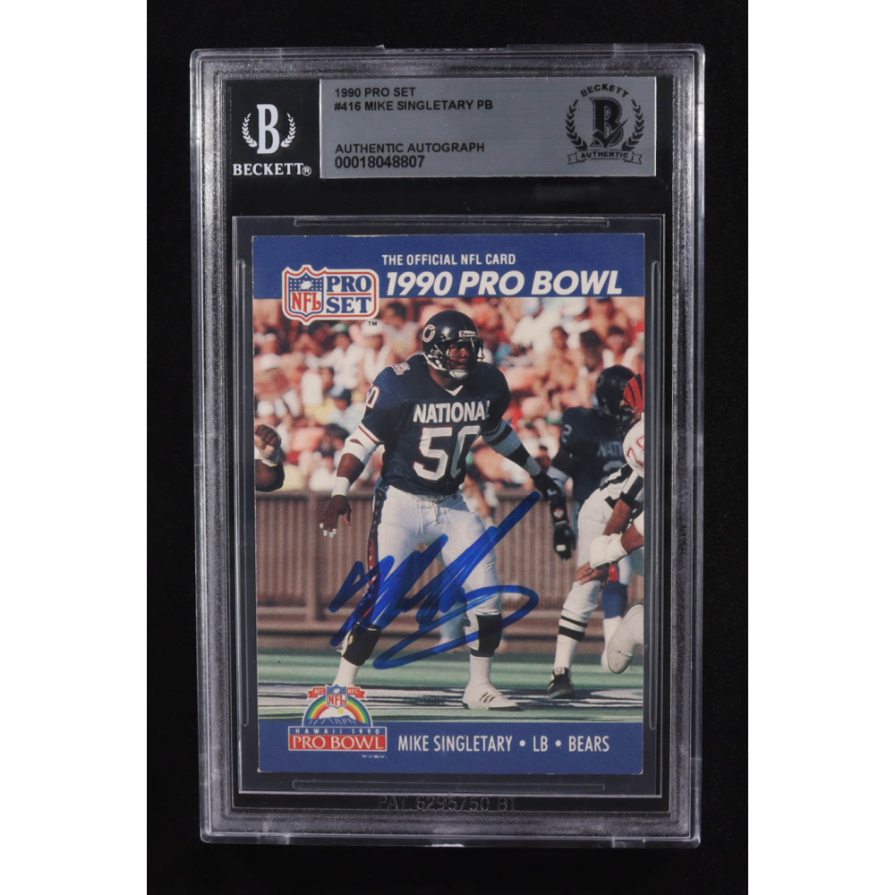 Mike Singletary Signed 1990 NFL Pro Set Pro Bowl #416 (BGS) at PristineAuction.com