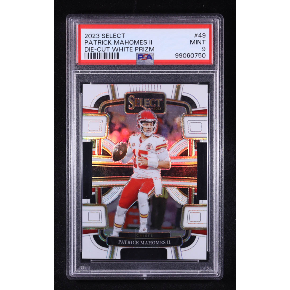 Patrick Mahomes II 2023 Select Prizm White Die Cut #49 #130/199 (PSA 9) at PristineAuction.com