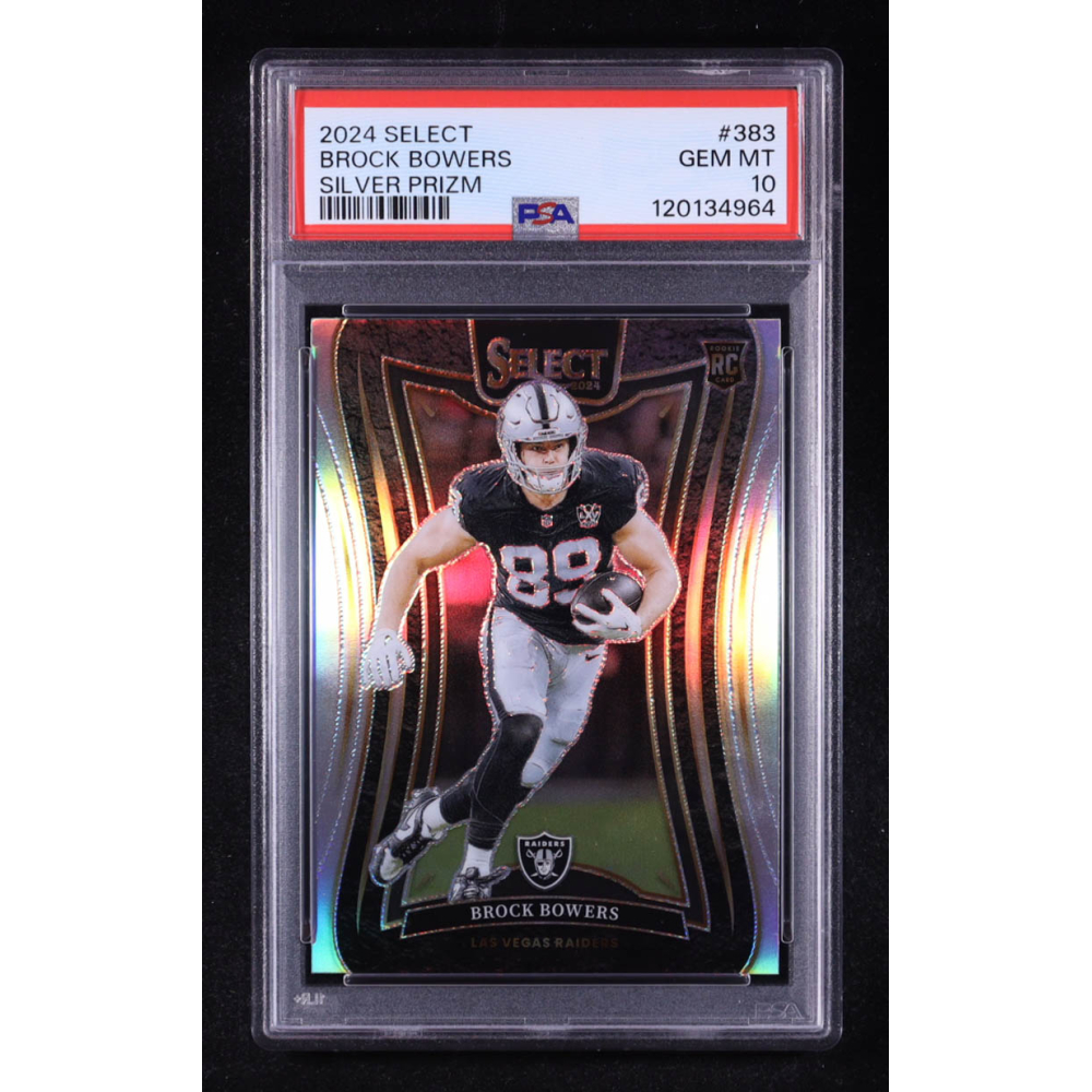 Brock Bowers 2024 Select Prizm Silver #383 RC (PSA 10) at PristineAuction.com