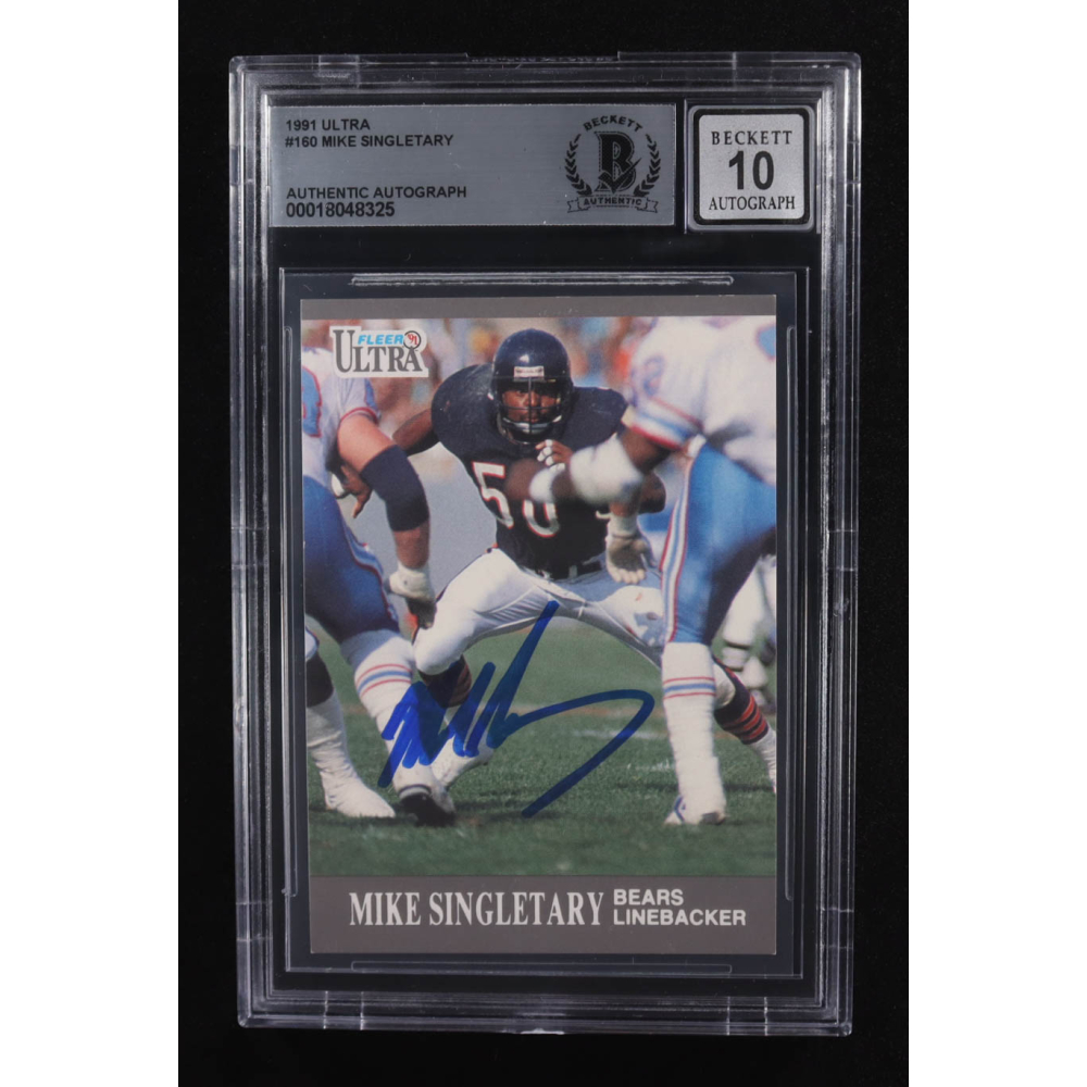 Mike Singletary Signed 1991 Fleer Ultra #160 (BGS | Autograph Graded BGS 10) at PristineAuction.com